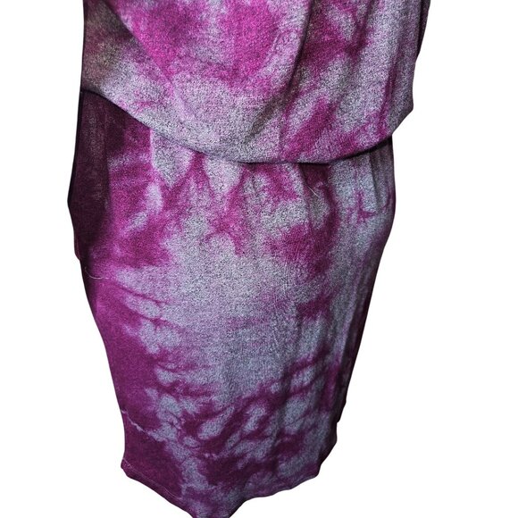 Sundry for Evereve Weekender Tie Dye Tank  Purple Knit Drawstring Dress Women L - Picture 3 of 7